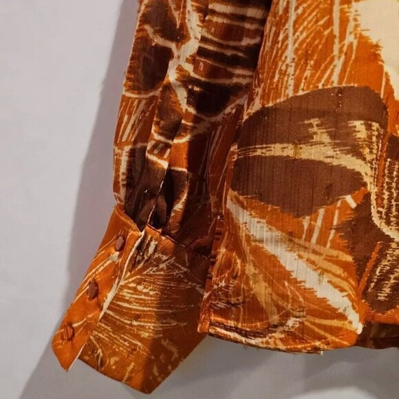 Rachel Zoe Multicolor Western Abstract Print Long Sleeve Blouse Women's Medium - Picture 3 of 6